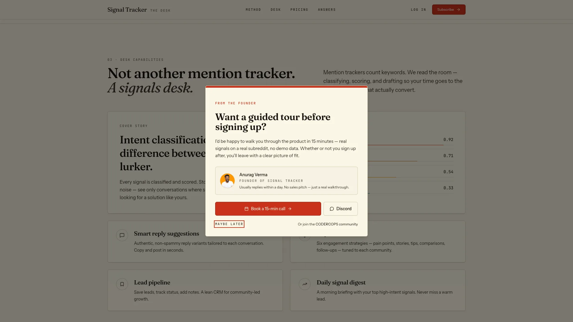 Signal Tracker feature deck